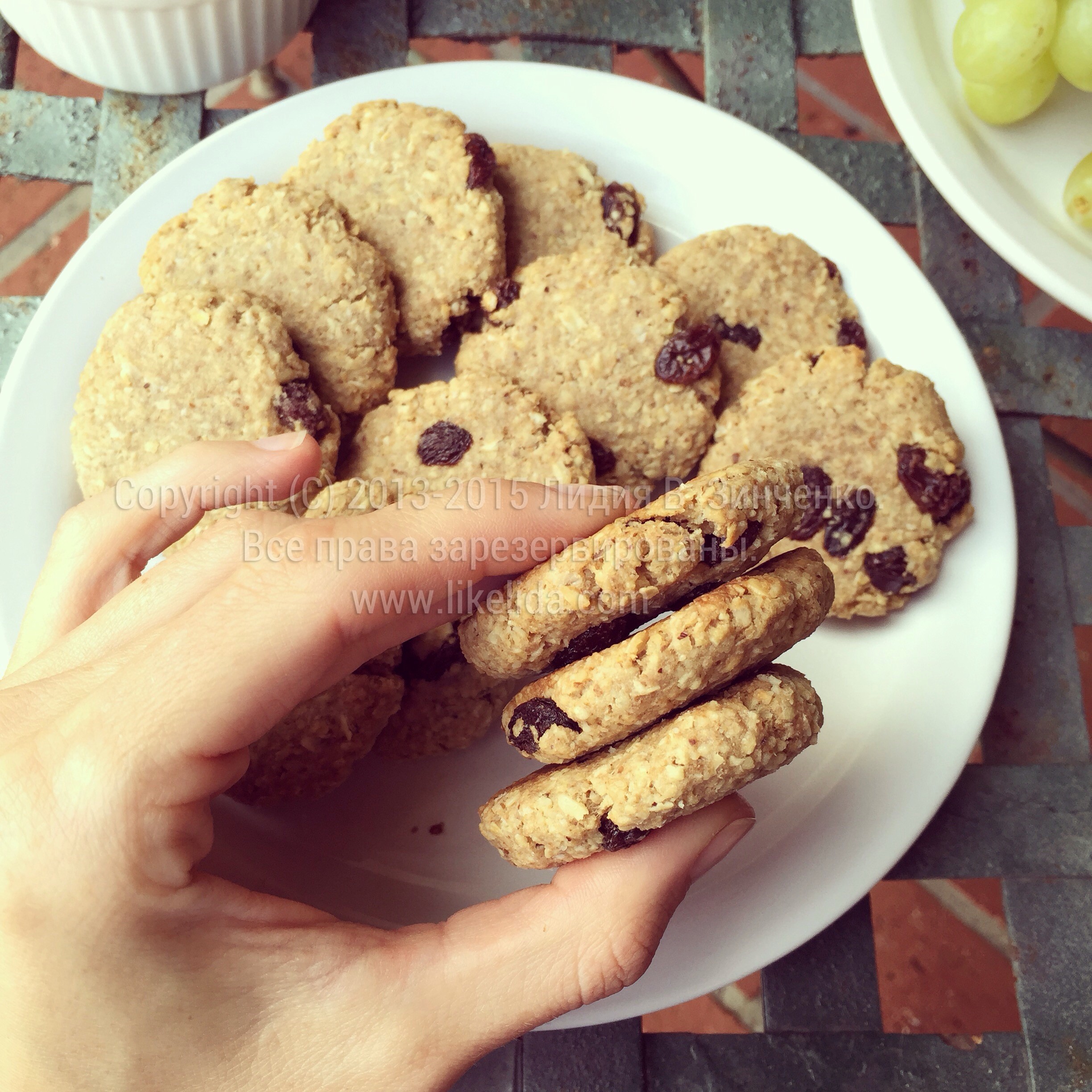 LikeLida | Овсяное печенье с изюмом и грецкими орехами (без масла,  веганское)