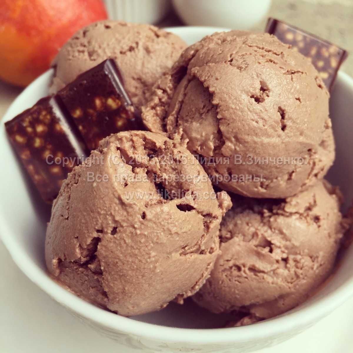 Chocolate and Walnut Ice Cream (Sugar-Free, Vegan, Raw)