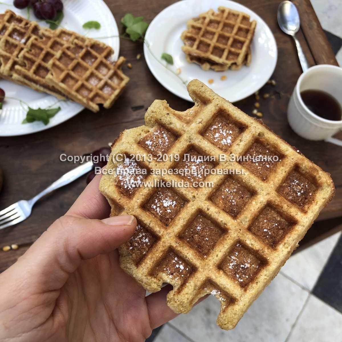 Кукурузные вафли без масла и глютена (веганские)